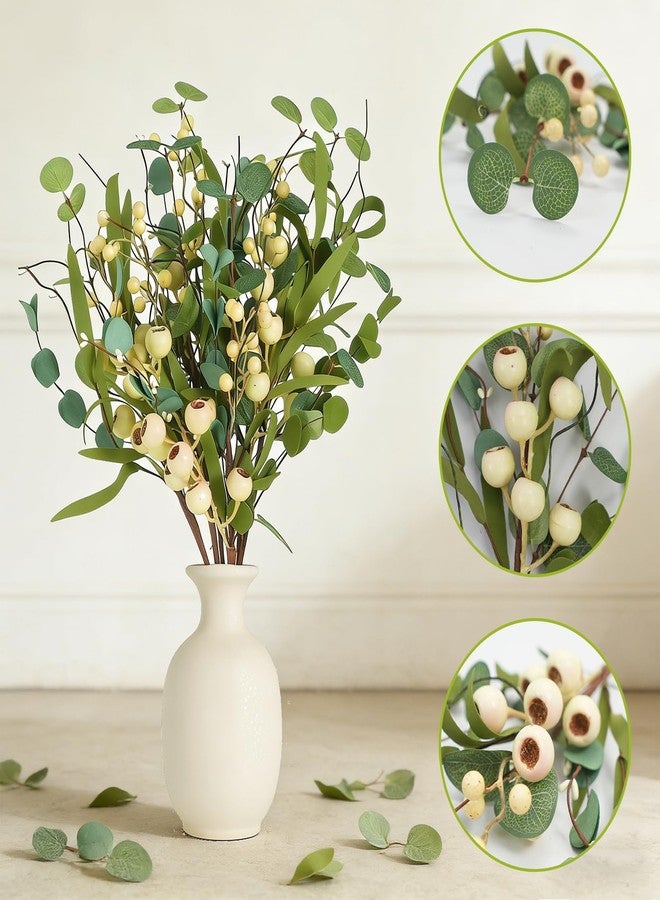 CIR OASES 6 Pcs Spring Stems with Eucalyptus White Berry Artificial Summer Spring Pick for Table Vase DIY Home Table Vase Party Wedding Decorations All Seasons - Image 3