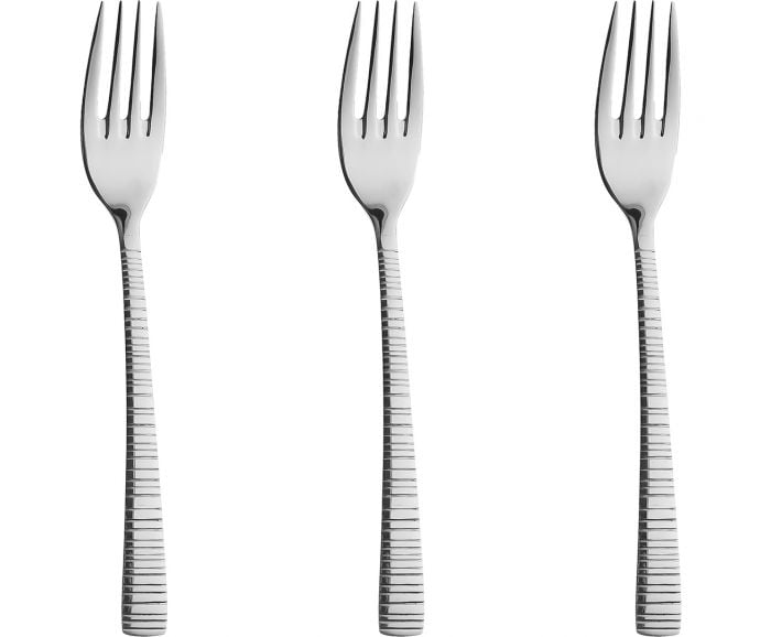 سولا طقم شوك حلا 3 قطع، استيل مقاوم للصدأ، تصميم منقوش فاخر، جودة هولندية – فضي