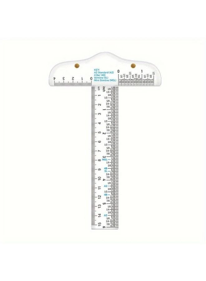 6 Inch Clear Acrylic T Square Ruler Dual Sided Inch Metric Measurement Tool - Image 2