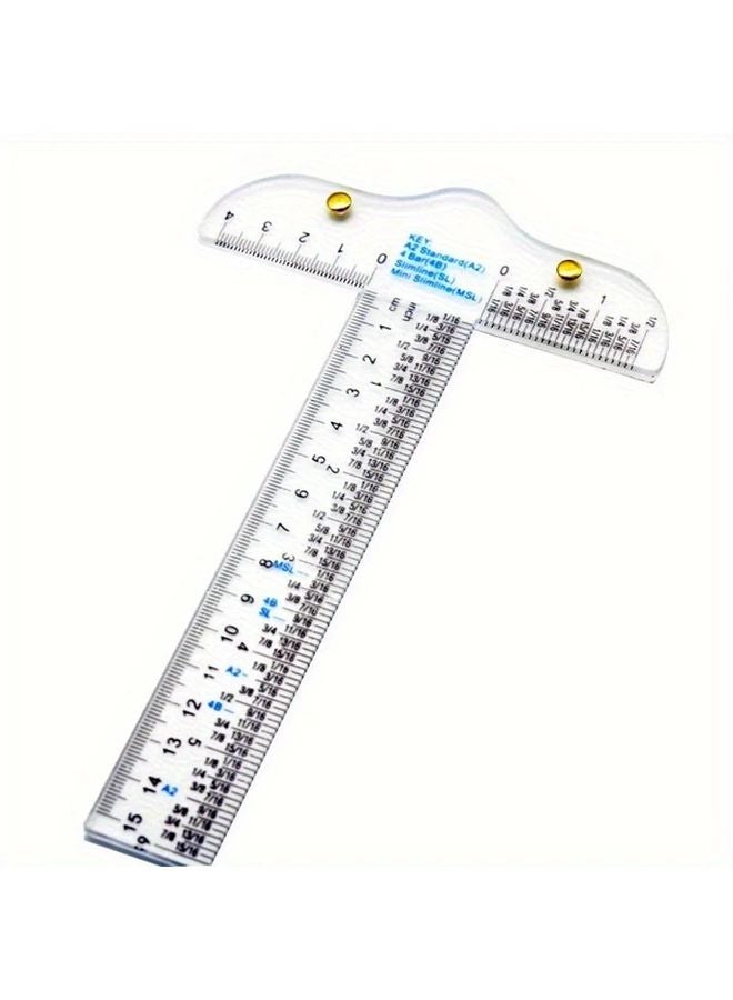 6 Inch Clear Acrylic T Square Ruler Dual Sided Inch Metric Measurement Tool - Image 4