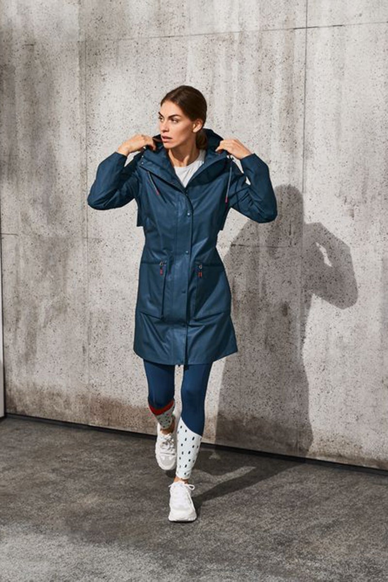 Tchibo Women Plain Raincoat Jacket, Teal  - Image 1