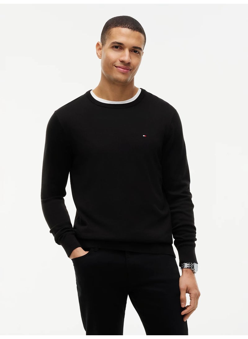 TOMMY HILFIGER Flag Crew Neck Jumper - Image 1