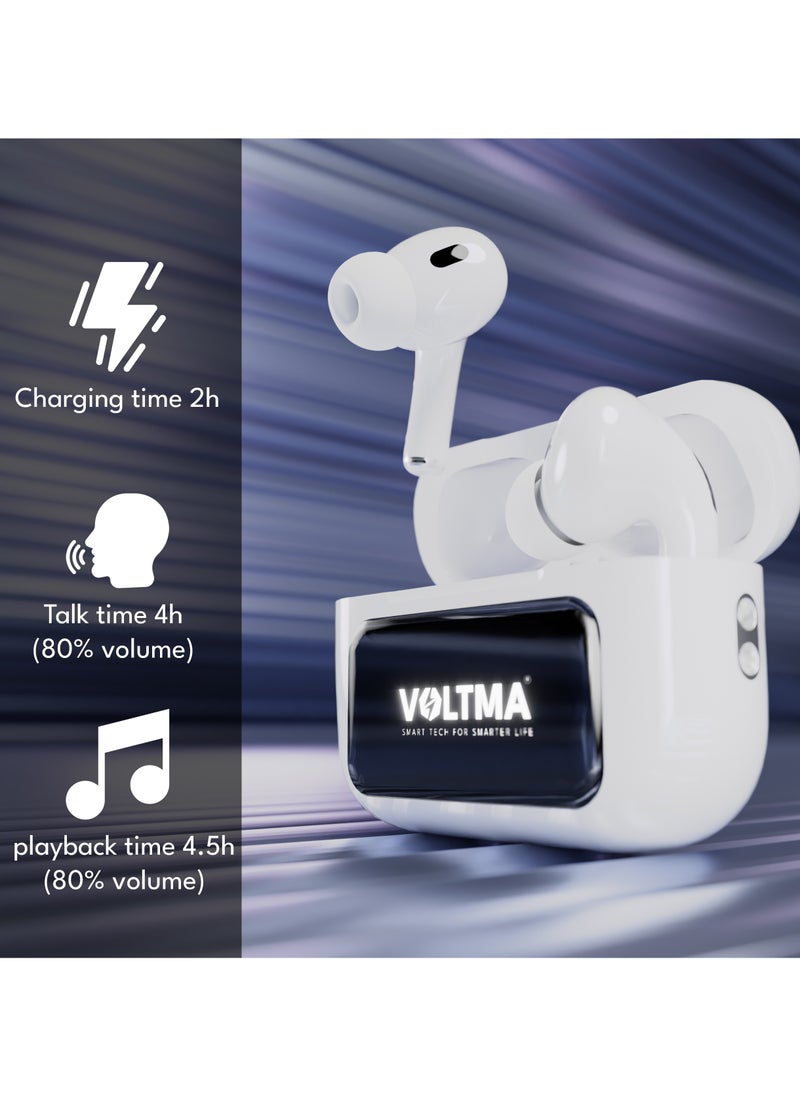 VOLTMA VOLTMA Airbeats Wireless Bluetooth Earphones | 5.4 Bluetooth True Wireless Earbuds with In Ear Detection, 4.5 Hr Playtime ENC Noise Cancelling in-Ear Earbuds, 11 Screens Bluetooth Earbuds Touch Control  - Image 3