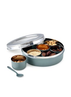 Elan SPICE BOX, 7 compartments, Stainless Steel (Moss Green)