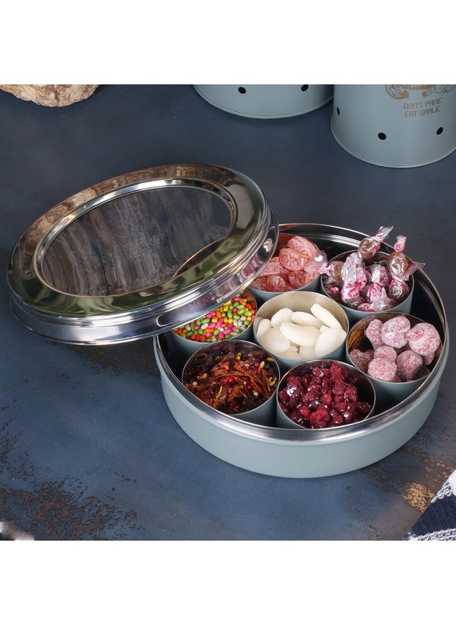 Elan - Elan SPICE BOX, 7 compartments, Stainless Steel (Moss Green) - Image 1
