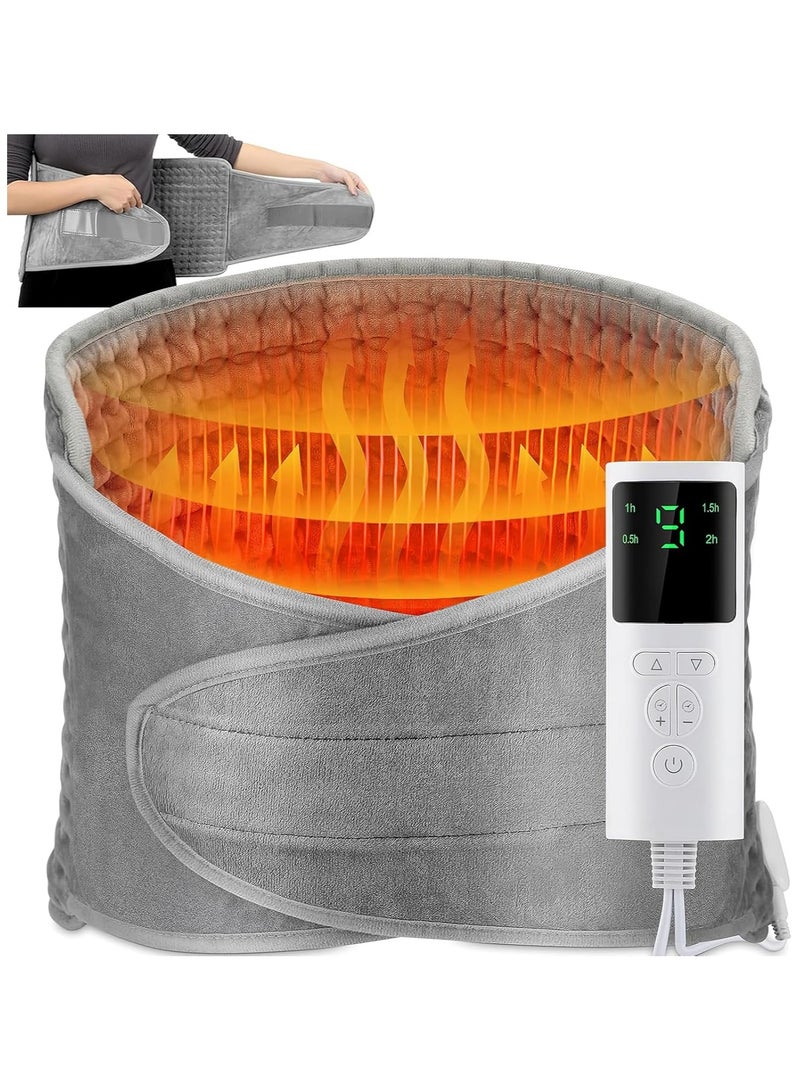 Beauenty Heating Pad, Electric Waist Heating Pad for Back Pain and Cramps, Electric Fast Heat Pad with LCD Controller, 9 Heating Levels, 4 Gears Timing, Soft Touch  Machine Washable 12x50 - Image 1