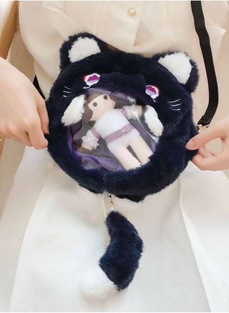 Generic - Genshin Impact Plush Bag Balladeer(Scaramouche/Wanderer/Kunikuzushi) Cat Plush Bag Backpack Doll Gift - Image 1