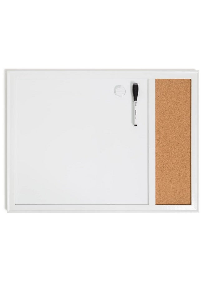 U Brands - Combination Dry Erase Board With Minimal Deco Frame, Office Supplies, Includes Marker And Magnet, 17” X 23” - Image 1