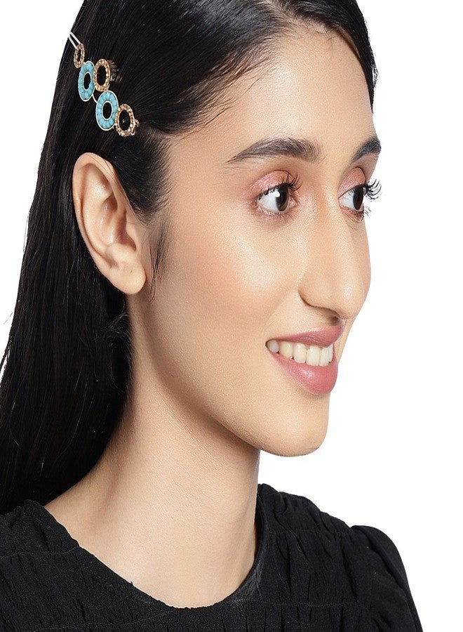 AccessHer Women Gold-Toned Beaded Bumpit Hair Pin, crocodile hairpin, tic tac hair clip for women - Image 5