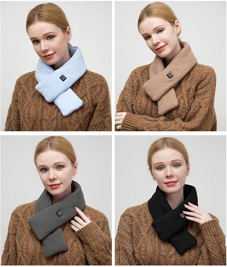 USB Rechargeable Heated Scarf with 3 Temperature Settings Neck Warmer Winter Wrap - Image 4