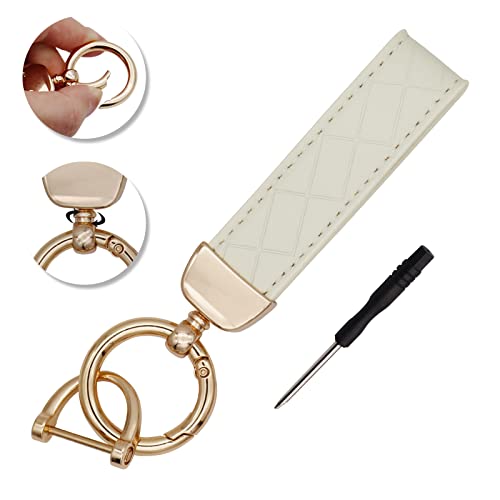 SUNCARACCL غطاء مفتاح SUNCARACCL لسيارة نيسان مع سلسلة مفاتيح جلدية، غلاف مفتاح TPU ناعم للحماية الكاملة لمفتاح نيسان ألتيما ماكسيما روج أرمادا باثفايندر ذكي 4 أزرار (أبيض) - Image 3