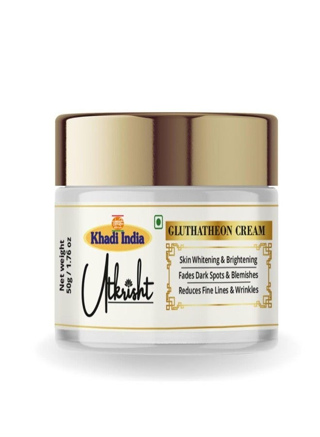 Utkrisht Khadi Glutathione Face Cream 50g | Infused with Shea Buttet & Jojoba Oil | For Fine Lines & Wrinkles | Natural Radiance & Even Out Skin Tone | All Skin Types | For Men & Women - Image 1