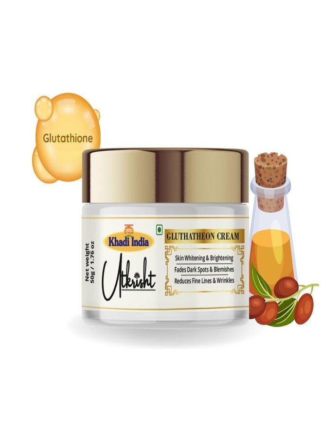 Utkrisht Khadi Glutathione Face Cream 50g | Infused with Shea Buttet & Jojoba Oil | For Fine Lines & Wrinkles | Natural Radiance & Even Out Skin Tone | All Skin Types | For Men & Women - Image 2