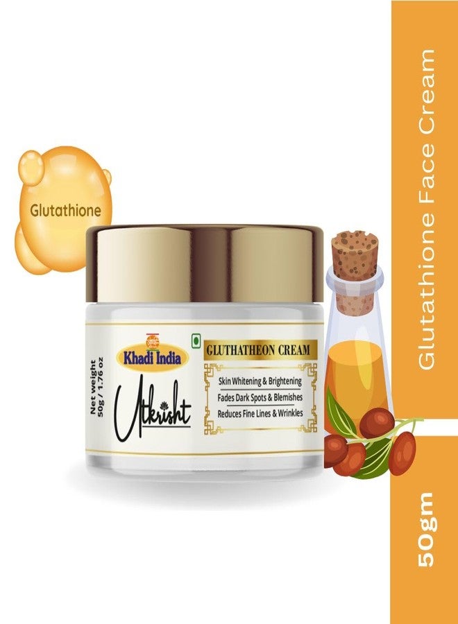 Utkrisht Khadi Glutathione Face Cream 50g | Infused with Shea Buttet & Jojoba Oil | For Fine Lines & Wrinkles | Natural Radiance & Even Out Skin Tone | All Skin Types | For Men & Women - Image 3