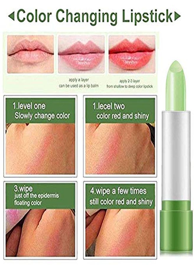 FirstFly 2 Pack Aloe Vera Lipstick, Firstfly Long Lasting Nutritious Lip Balm Lips Moisturizer Magic Temperature Color Change Lip Gloss (Green) - Image 4