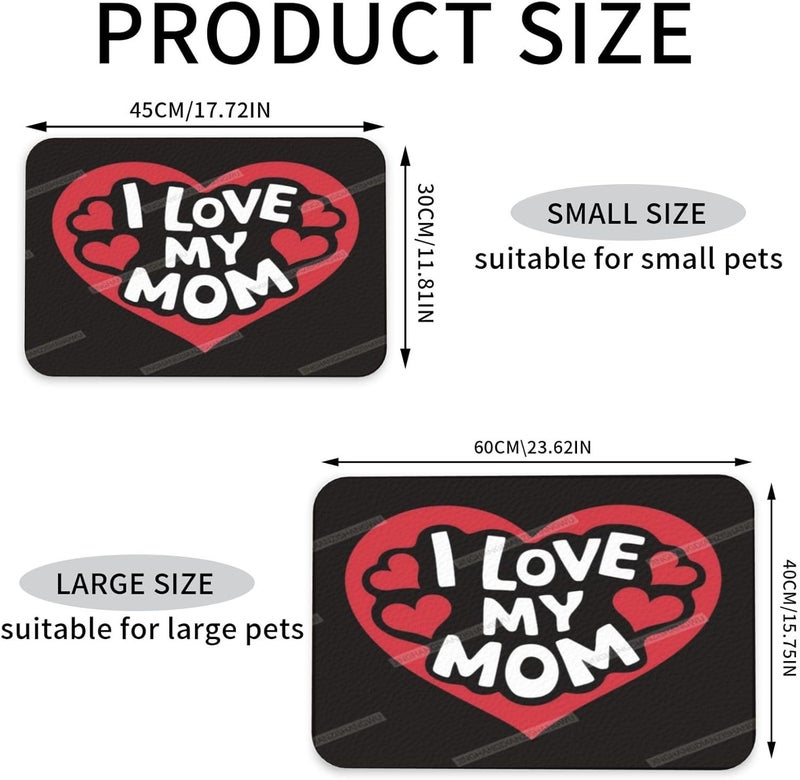 Pet Feeding Mat Happy Mother's Day Floral Gift for Mom Ij Dog Food Mat for Food Water No Stains Quick Dry Dispenser Cat Bowl Mats Messy Drinkers 24x16In - Image 2