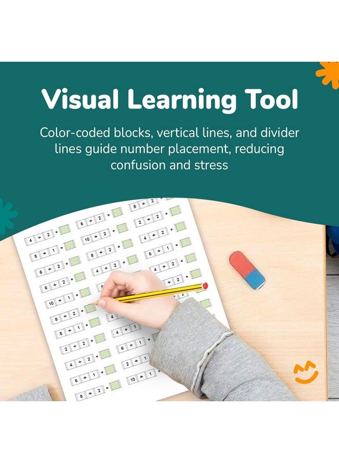 Channie's Channie’s One Page A Day Single Digit Level 1 Beginner Visual Division Workbooks for Easy Teaching & Learning Grade 3-5 Size 8.5” x 11” Summer School, Summer Bridge - Image 4