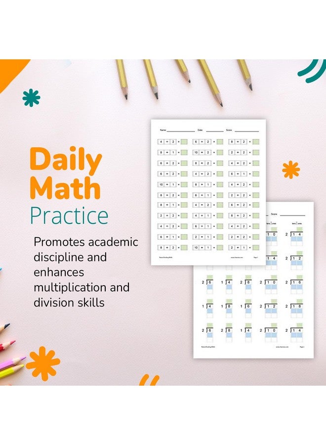 Channie's Channie’s One Page A Day Single Digit Level 1 Beginner Visual Division Workbooks for Easy Teaching & Learning Grade 3-5 Size 8.5” x 11” Summer School, Summer Bridge - Image 5
