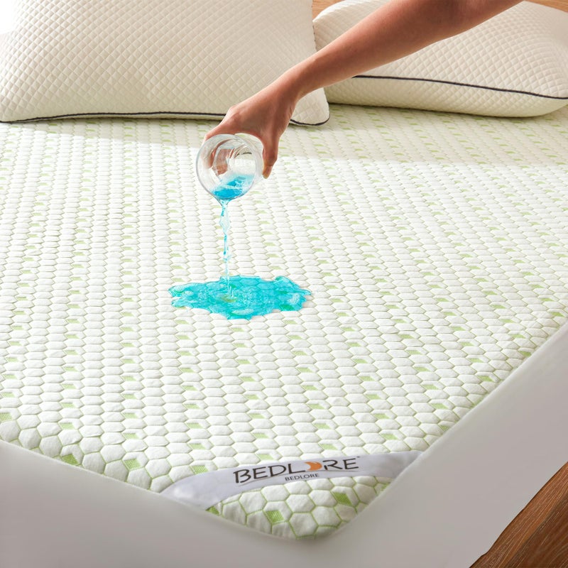 Waterproof Mattress Protector Twin Size Mattress Pad Fitted 615 Deep Pocket 3D Air Fabric Soft Breathable Bed Mattress Cover Noiseless Washable