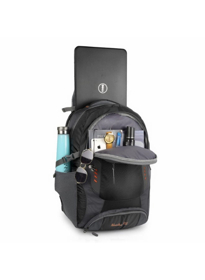 هاف مون Half Moon Extra Large Size 55L Waterproof 6 Compartment Rucksack Bags/Trekking Bags, Polyester Black | With Laptop Compartment & Rain Cover | For Trekking, Hiking, Travel Backpack For Unisex - Image 5