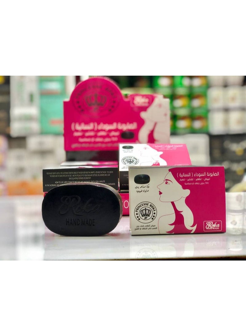 روكا صابونة روكا السوداء النسائية – تبييض، تقشير، تنعيم وتطهير طبيعي لبشرة ناعمة ومشرقة - Image 4