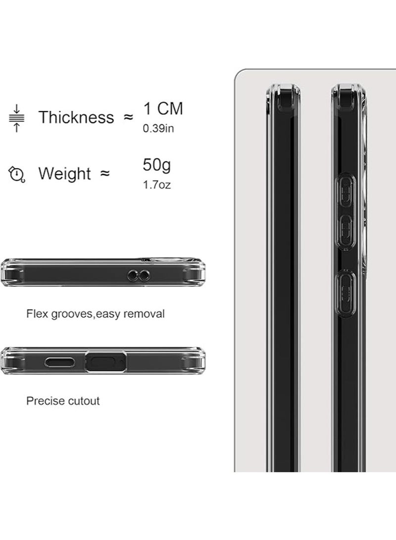 Clear Phone Case for Samsung Galaxy A-55 5G, Flexible TPU frame and PC Back Protective Slim Phone Cover, Anti-Fingerprints