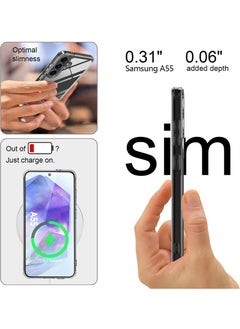 SNBFA Clear Phone Case for Samsung Galaxy A-55 5G, Flexible TPU frame and PC Back Protective Slim Phone Cover, Anti-Fingerprints  - Image 4