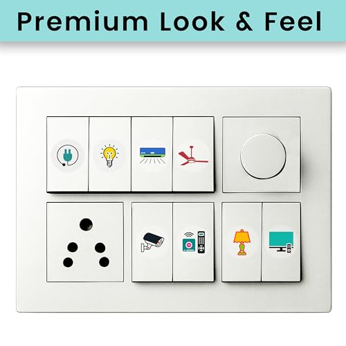 SWAGSTATION Colorful Switch Board Stickers | 500+ Precut Labels with 30+ Icons for Home Use | Fan Light AC Fridge Button Sticker Set | Bright & Bold Decorative Stickers for Switch Panel Labeling - Image 2