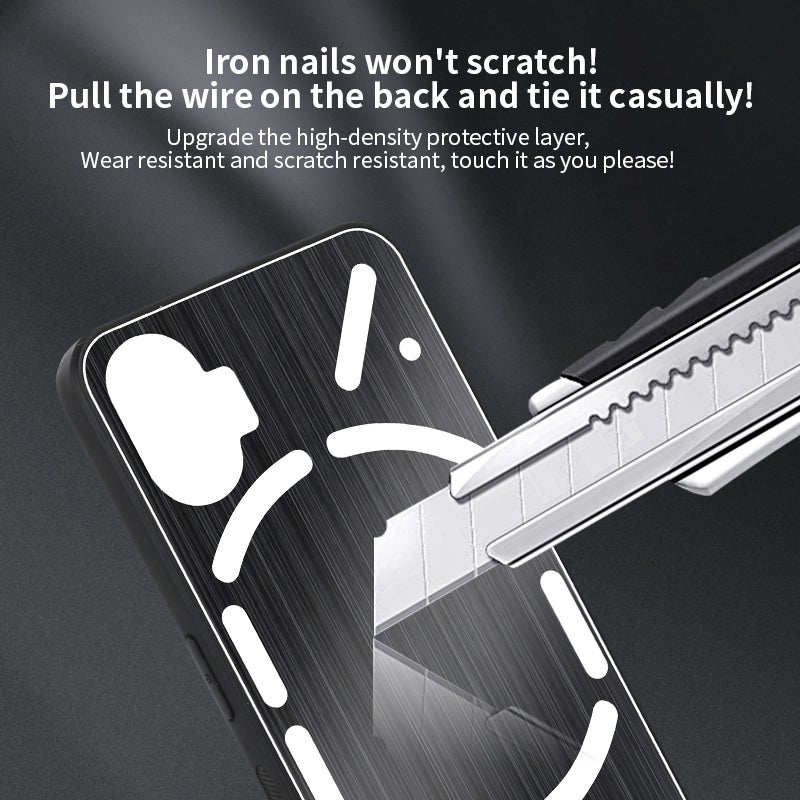 HuHa Protective Cover For Nothing Phone 2a / 2a Plus PC Hybrid Aluminum Alloy Brushed Shockproof Phone Case(Blue) - Image 3