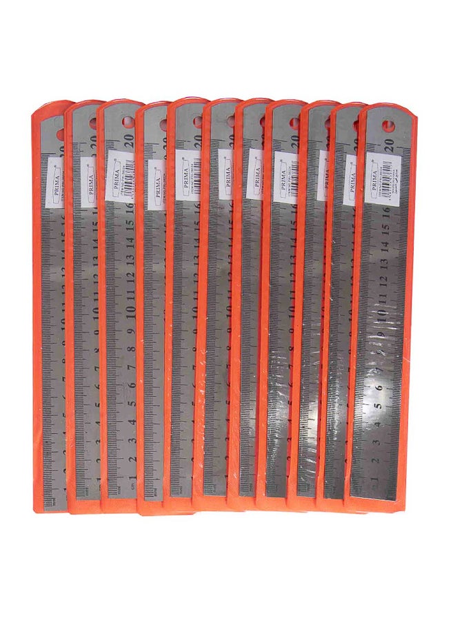 بريما مسطرة فولاذ مقاوم للصدأ 20 سم | علبة 12 قطعة، تدرجات مقياس متري سم/مم لقياسات دقيقة، مناسبة للطلاب والفنانين والمهندسين والرسم الهندسي - Image 1