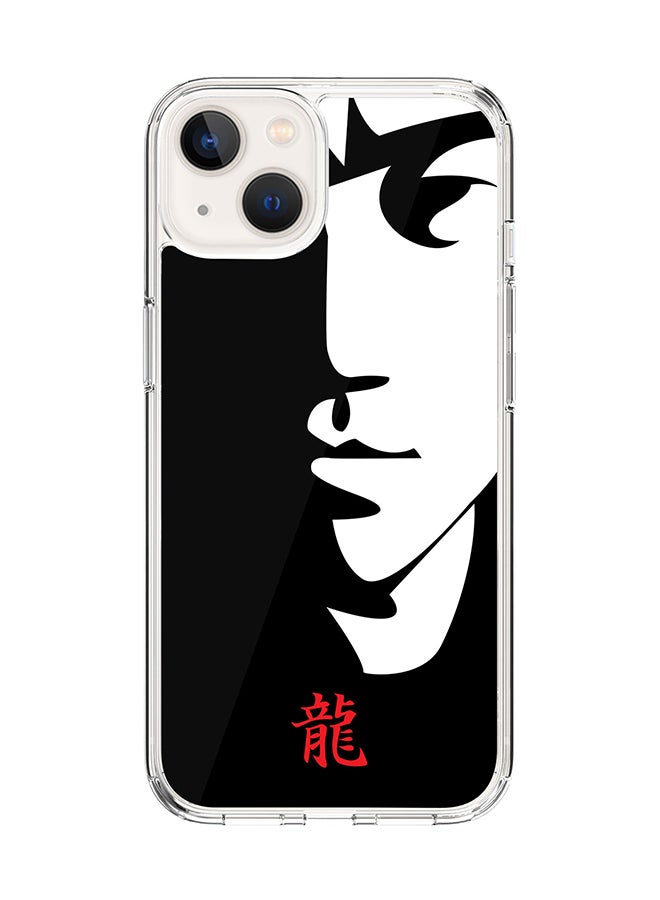 Classic Clear for Apple iPhone 14 Case Hybrid Soft Cover Flexible Edges Anti Drop TPU PC Gel Thin Transparent Cover [ Designed for Apple iPhone 14 ] - Tibute - Bruce Lee (Black)