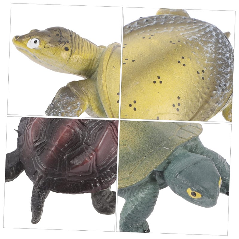 Miniature Turtle Figurines Set Of 3 Realistic Ocean Animal Models Decor For Kids Chinese Grass Turtle - Image 4