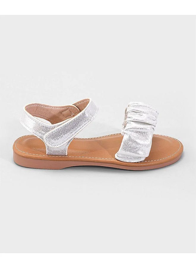 Mark & Mia Mark & Mia Shiny Straps Detailed Velcro Closure Sandals - Silver