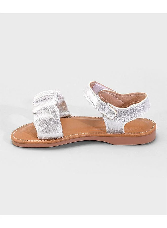 Mark & Mia Mark & Mia Shiny Straps Detailed Velcro Closure Sandals - Silver