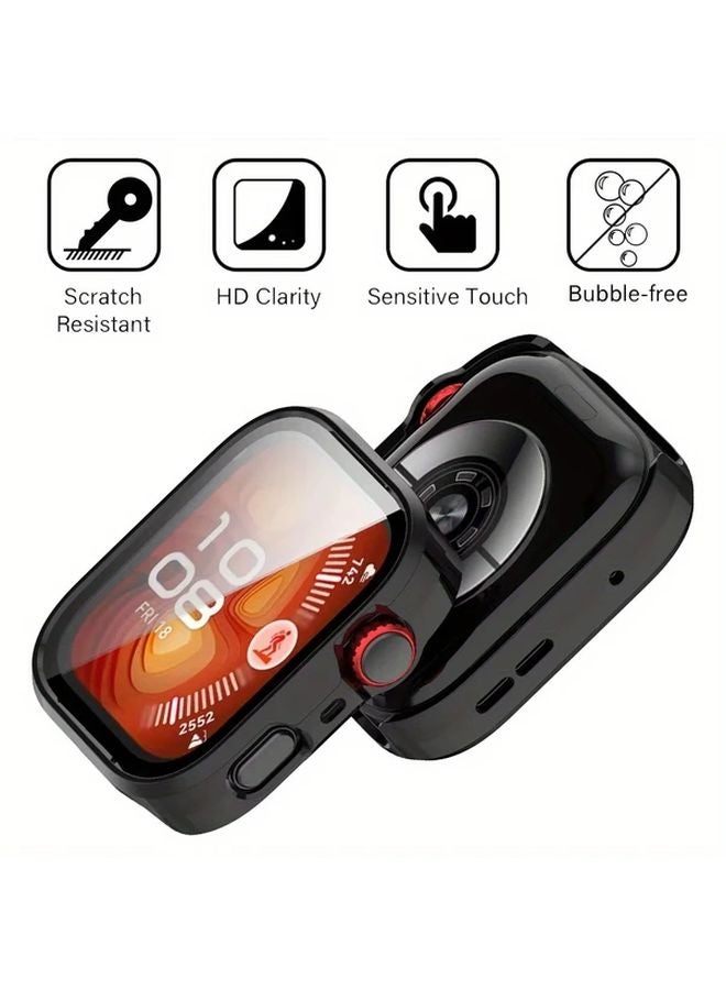 حالة زجاجية واقية وامتصاص الصدمات باللون الوردي لساعة هواوي Watch Fit 4 Pro - Image 4