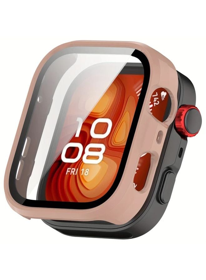 حالة زجاجية واقية وامتصاص الصدمات باللون الوردي لساعة هواوي Watch Fit 4 Pro - Image 1