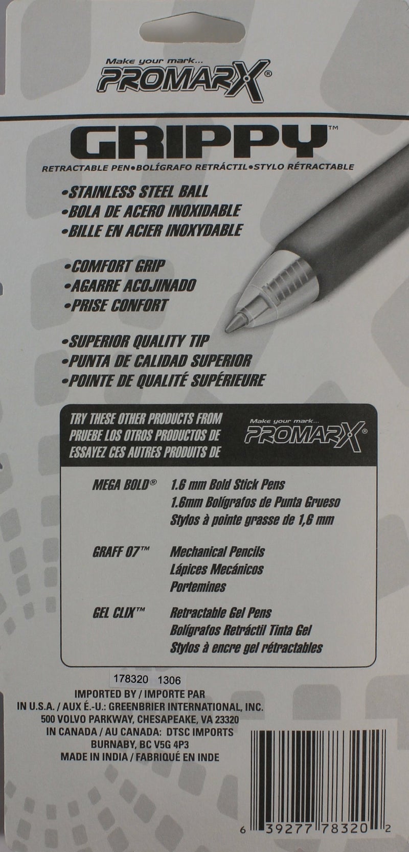 Promarx Grippy Set of 3 (4 Pack) Blue Ink Pens - (12 Pens Total) - Image 2