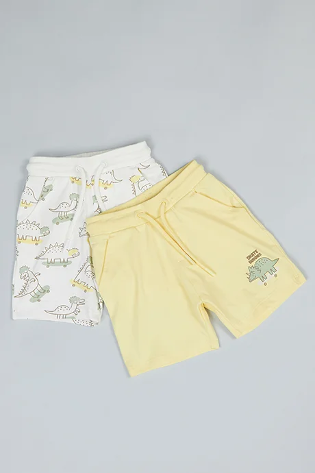 أر أند بي 2 Pack Printed Shorts with Drawstring Wasit