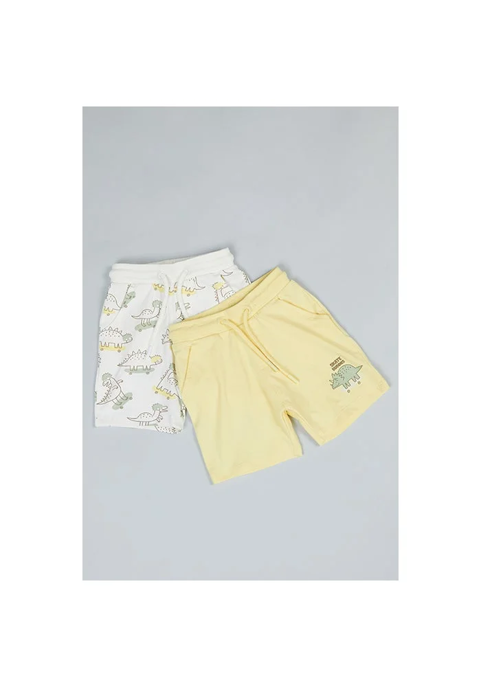 أر أند بي 2 Pack Printed Shorts with Drawstring Wasit