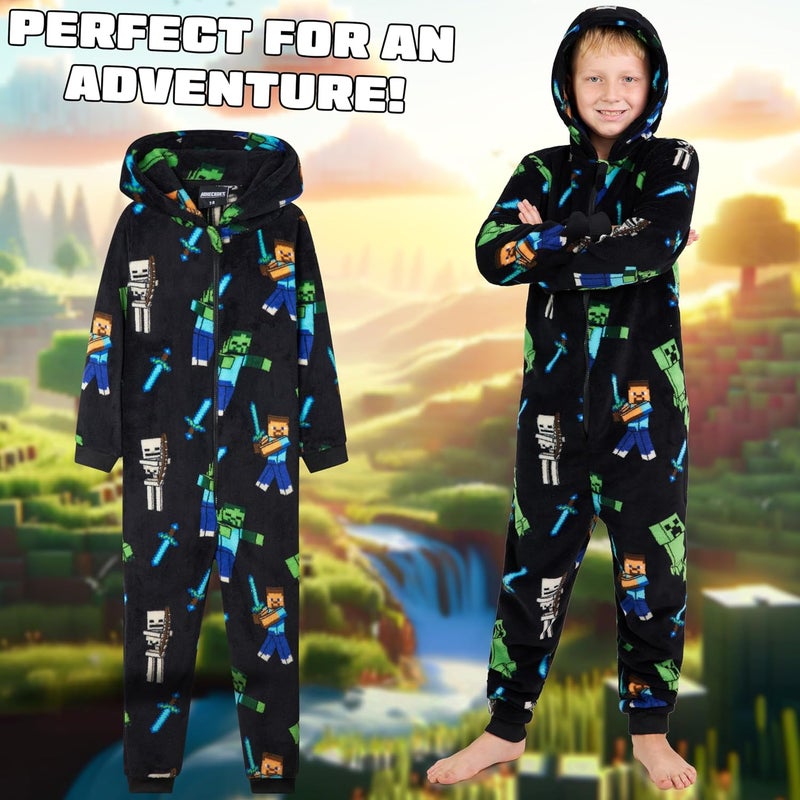 Minecraft boys One Piece Pajama Loungewear (pack of 1) - Image 4