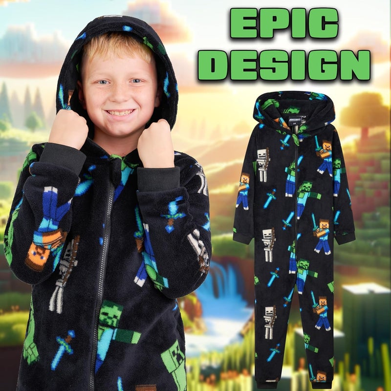 Minecraft boys One Piece Pajama Loungewear (pack of 1) - Image 1