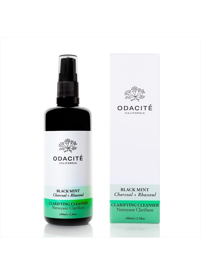 Odacite Odacité Facial Cleanser with Foam - Black Mint Activated Charcoal & Rhassoul Clay Glow Recipe - Facial Moisturizer with Deep Cleanse for Gentle Face Wash to Remove Dirt & Oil, 3.38 fl. oz. - Image 1