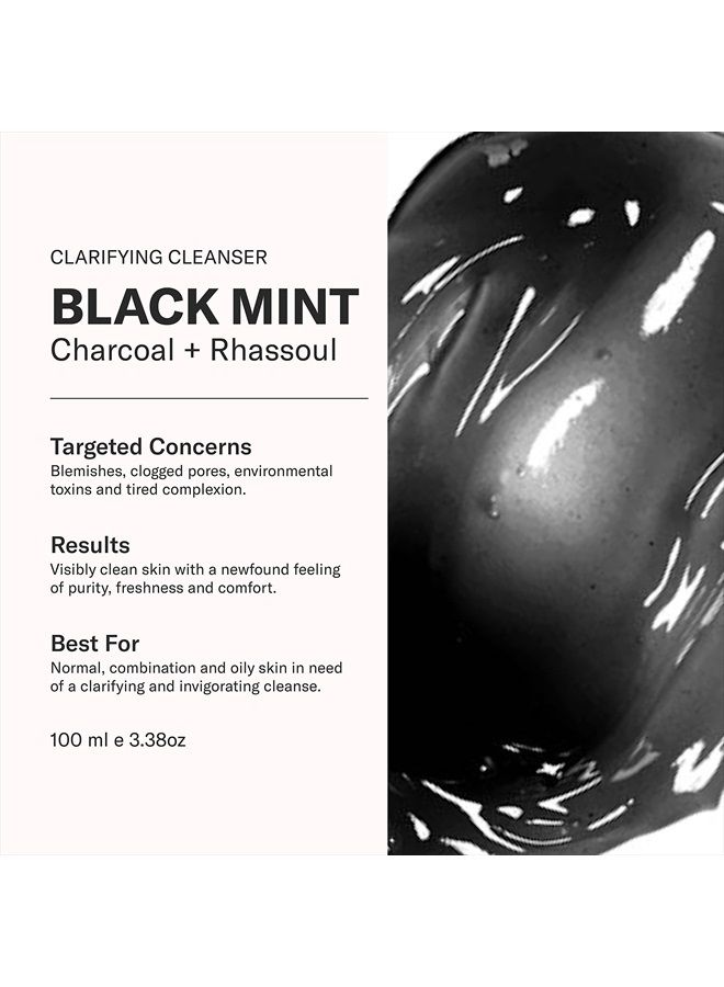 Odacite Odacité Facial Cleanser with Foam - Black Mint Activated Charcoal & Rhassoul Clay Glow Recipe - Facial Moisturizer with Deep Cleanse for Gentle Face Wash to Remove Dirt & Oil, 3.38 fl. oz. - Image 2