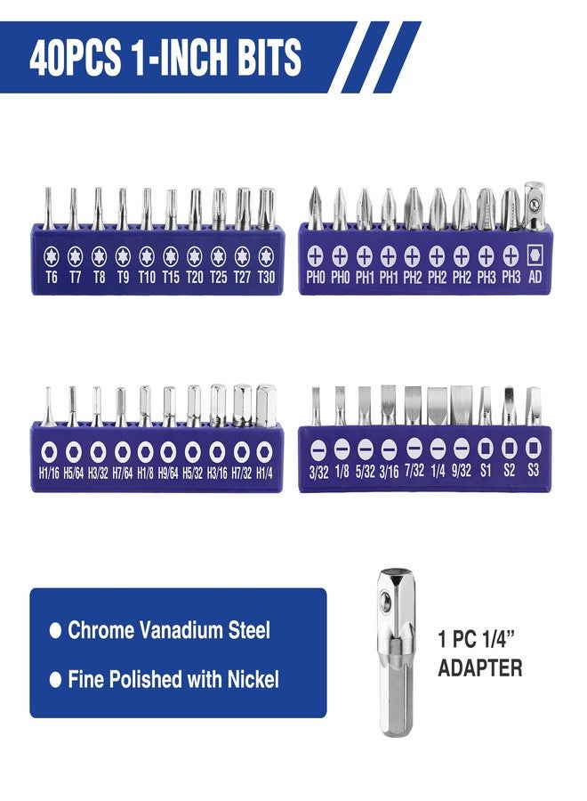WORKPRO 61PC Magnetic Screwdriver Bits & Nut Driver Set with Organizer Bag, DIY Tools & Equipment for Men Women Mechanic, Herramientas Tool Bit Kit Home Improvement Gift, Metric & SAE - Image 3
