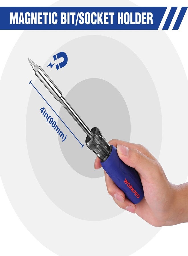 WORKPRO 61PC Magnetic Screwdriver Bits & Nut Driver Set with Organizer Bag, DIY Tools & Equipment for Men Women Mechanic, Herramientas Tool Bit Kit Home Improvement Gift, Metric & SAE - Image 4