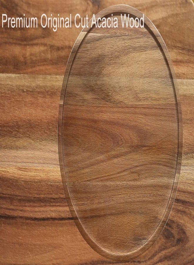 AUAM 13" Acacia Wood Lazy Susan Organizer Kitchen Turntable for Cabinet Pantry Table Organization - Image 4