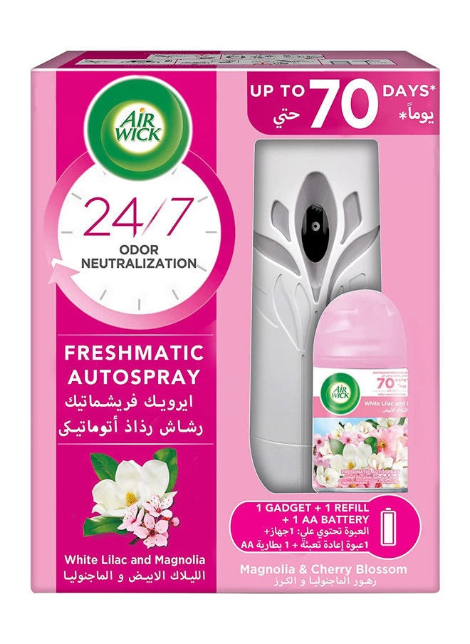 Air Wick Air Freshener Freshmatic Auto Spray Gadget with Refill - Cherry Blossom Fragrance 250ml  - Image 1