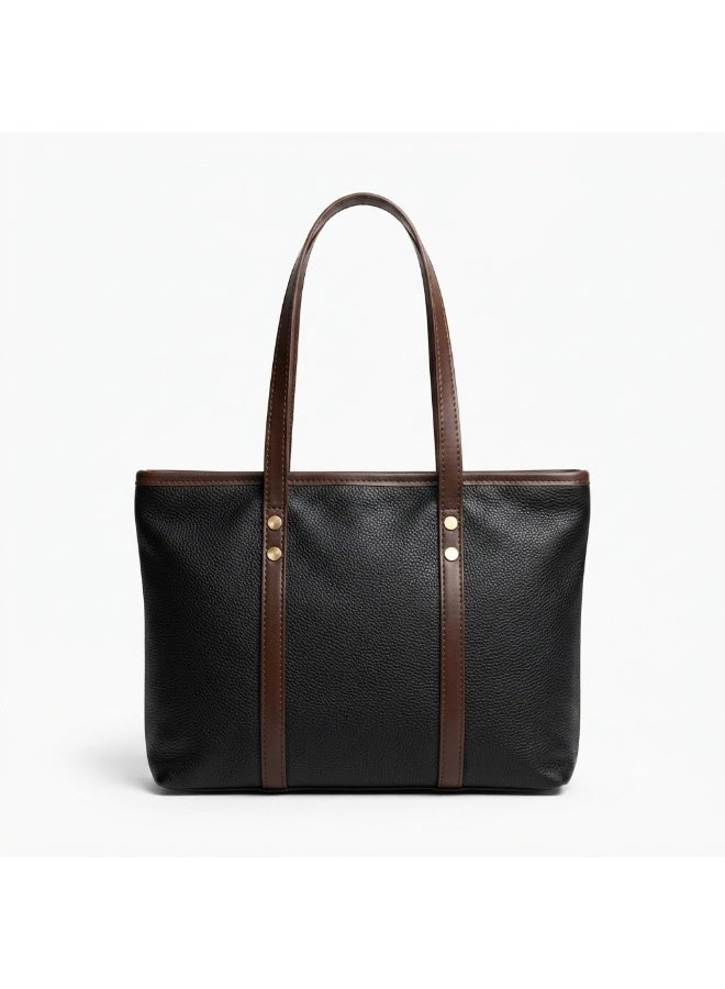 Women’s Large Tote Shoulder Bag with Long Handles and Front Buckle Detail – Practical Everyday Bag for Work, College, Shopping and Outings - Image 2