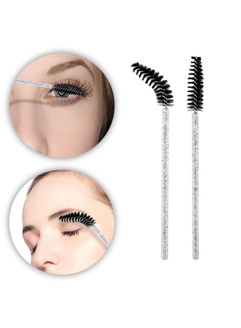 Excefore Crystal Eyelash Mascara Brushes Wands Applicator Makeup Kits for Eye Lash Extension, Eyebrow and Makeup Crystal,100PCS  - Image 4