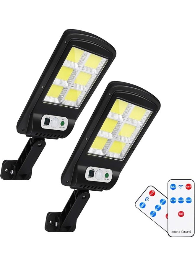 كشاف طاقة شمسية LED جداري مع ريموت – 3 أوضاع إضاءة وحساس حركة – عبوة 2 قطعة - Image 1